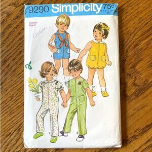 Vintage 1970s Simplicity 9290 Sewing Pattern Size 2 Jumpsuit Bubblesuit COMPLETE
